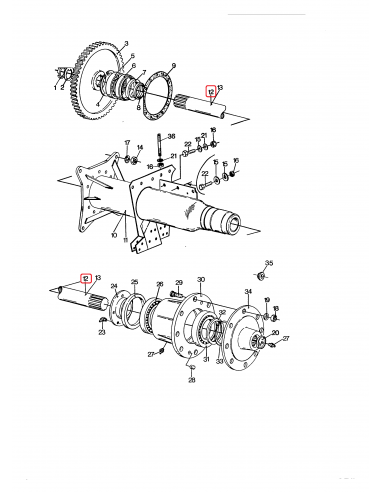Ax Planetara 1230 mm Z-30 New Holland 80447542, 447542
