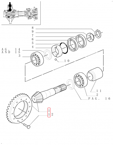 Grup Conic (Pinion & Coroana) Z-10/34T - SET Ford New Holland, Case IH, Fiat 5146255