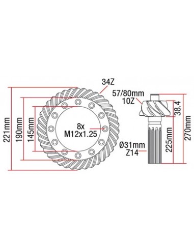 Grup Conic (Pinion & Coroana) Z-10/34T - SET