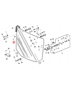 Glass, Rear Window 605x785x870 mm John Deere R261272 2