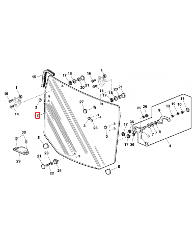 Geam Spate 605x785x870 mm John Deere R261272
