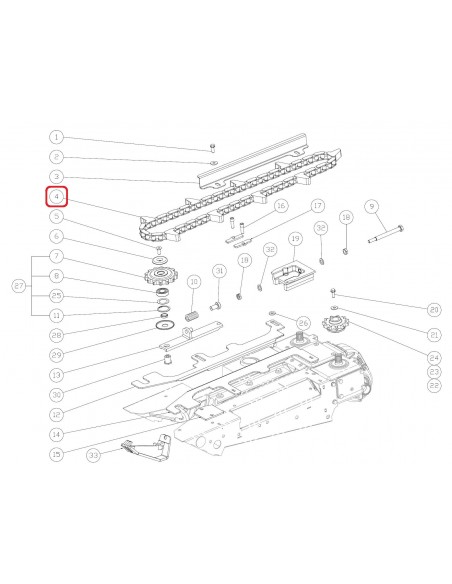 Chain Corn Header 72 Links - 9 Lugs Capello 03.2013.01, 03201301, 0009350690, 000.935069.0