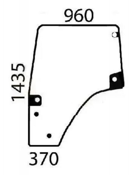 Geam Usa - Stanga 370x960x1435 mm 0.016.8743.0, 001687430, 1687430