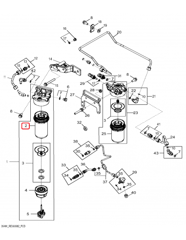 Filtru Combustibil Element 100x176 mm John Deere RE551507, DZ115391