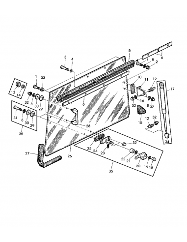 Geam Spate Cabina 830x1270 mm 13 Gauri John Deere L36606, R79656
